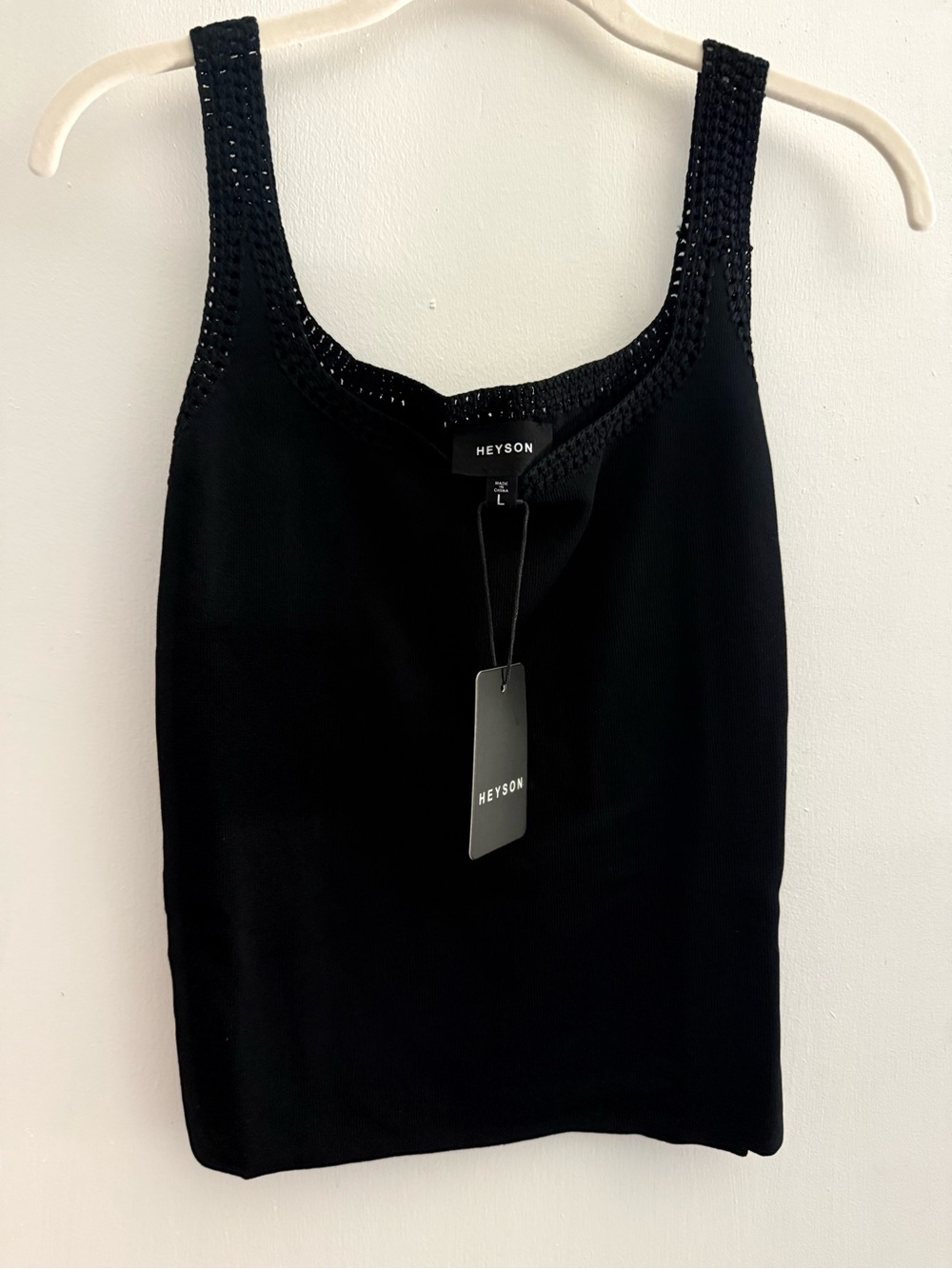 Heyson Black Crochet-Trim Tank